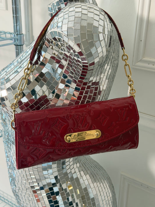 Pre-Owned Red Vernis Leather Handbag - 2 Way