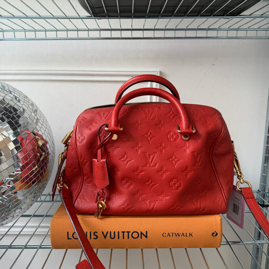 Pre-Owned Red Empreinte Leather Speedy 25 Bandouliere