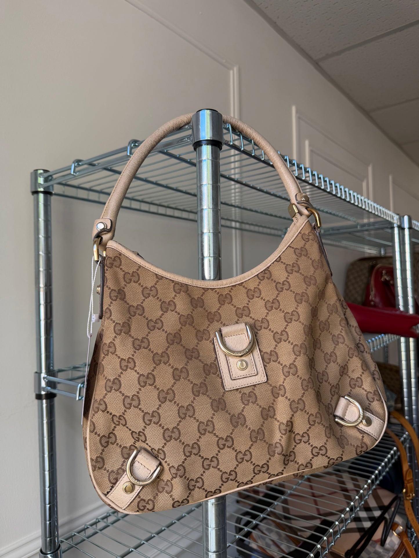Pre-Owned Beige GG Canvas Hobo Shoulder Bag