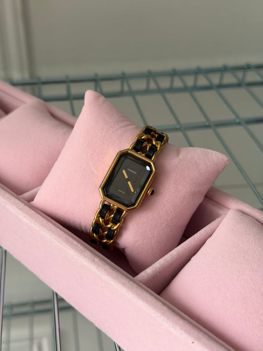 Pre-Owned Black Gold-Plated/Leather Premiere Watch