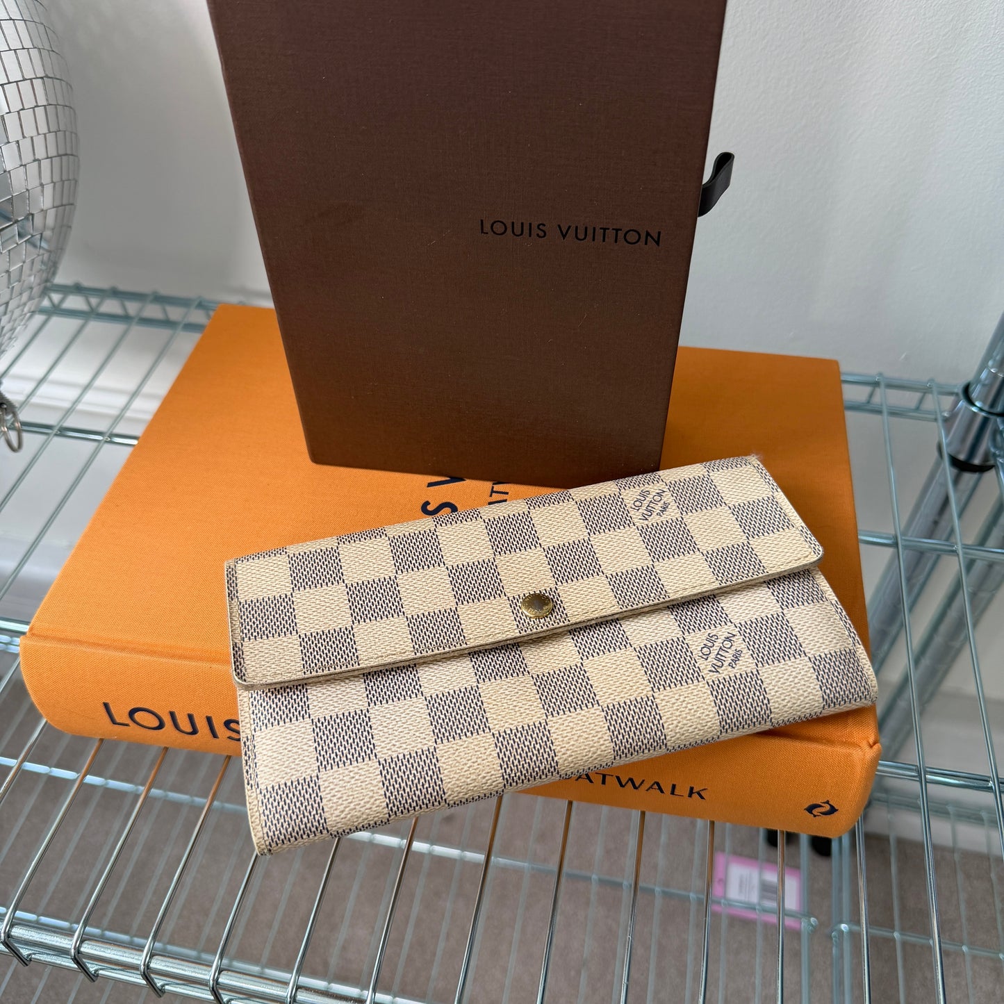 Pre-Owned Damier Azur Canvas Sarah Fold Wallet