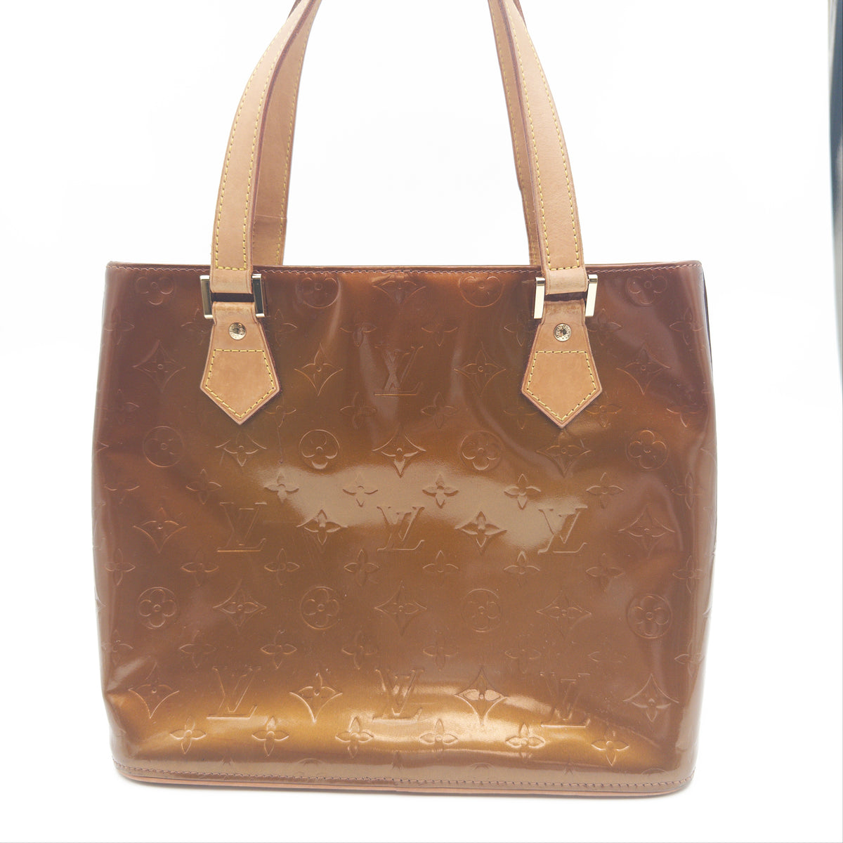 Pre-Owned Bronze Monogram Vernis Leather Shoulder Bag