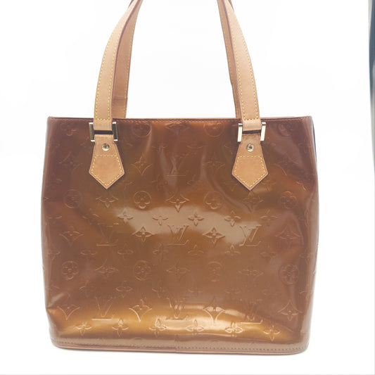 Pre-Owned Bronze Monogram Vernis Leather Shoulder Bag