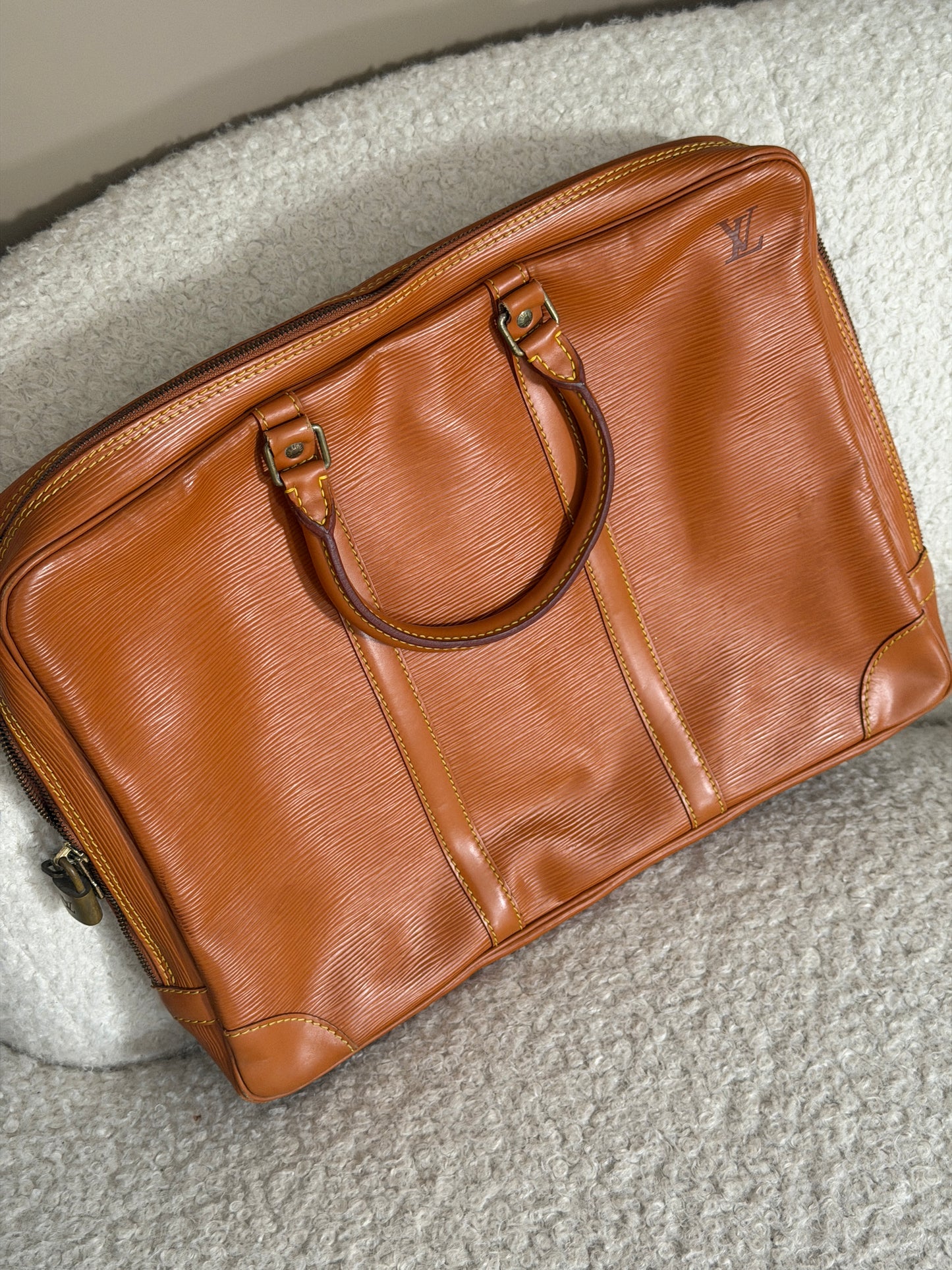 Pre-Owned Cognac Epileather Porte Documents