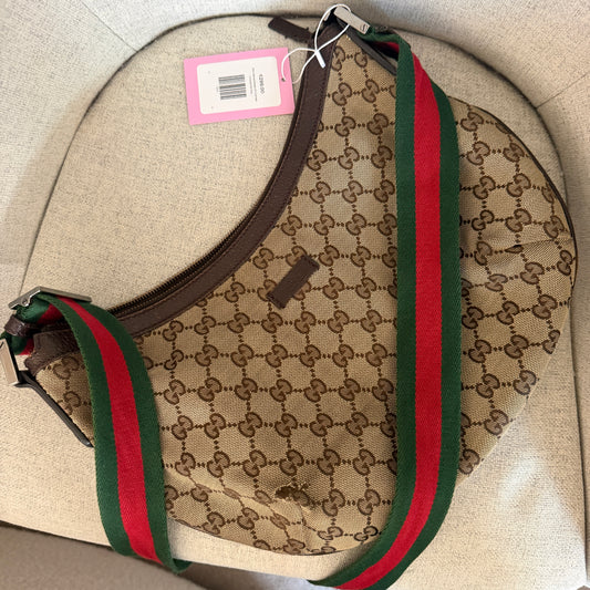Pre-Owned Beige GG Canvas Crossbody Bag