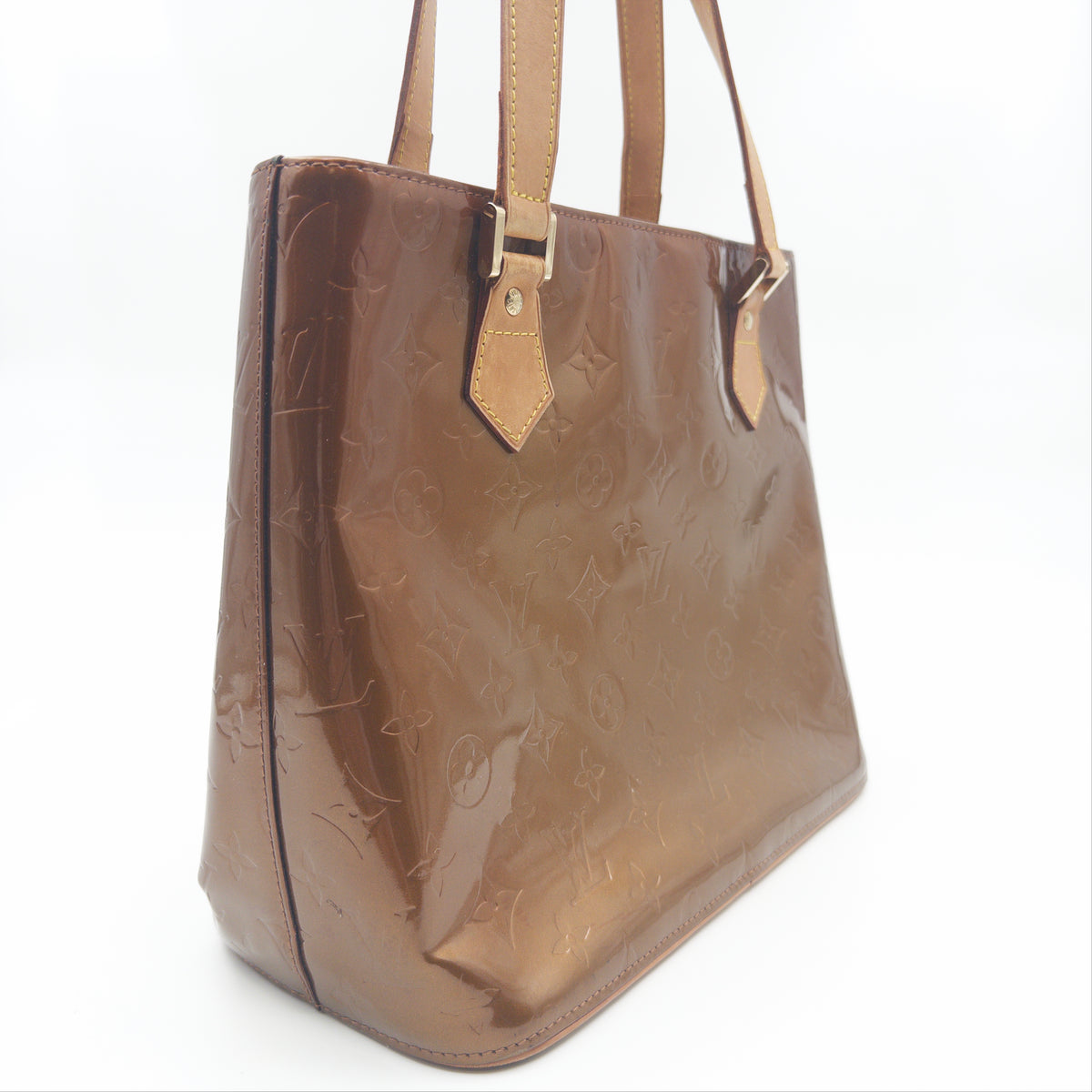 Pre-Owned Bronze Monogram Vernis Leather Shoulder Bag