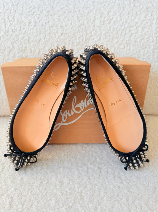 Studded Black Flats Size 36.5