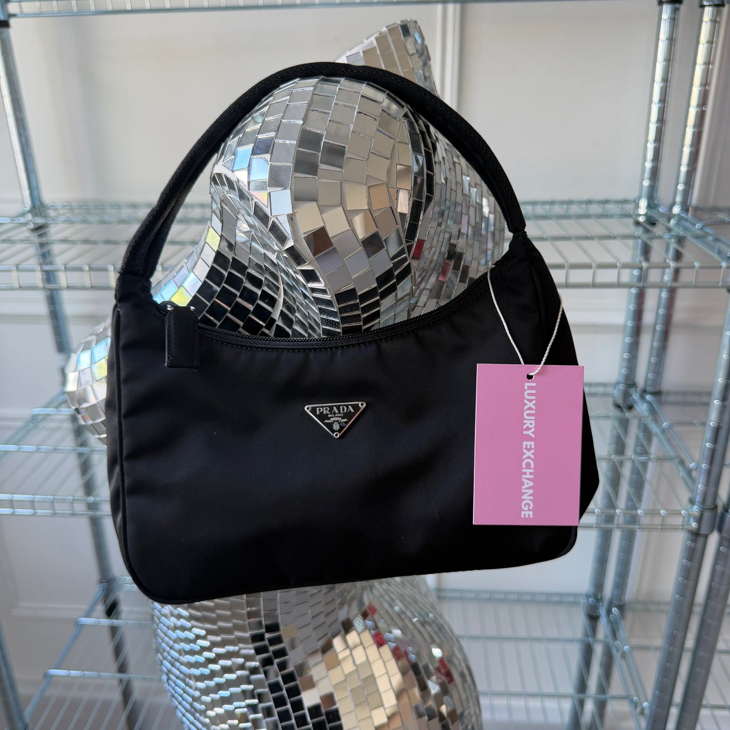 Pre-Owned Black Nylon Shoulder Bag