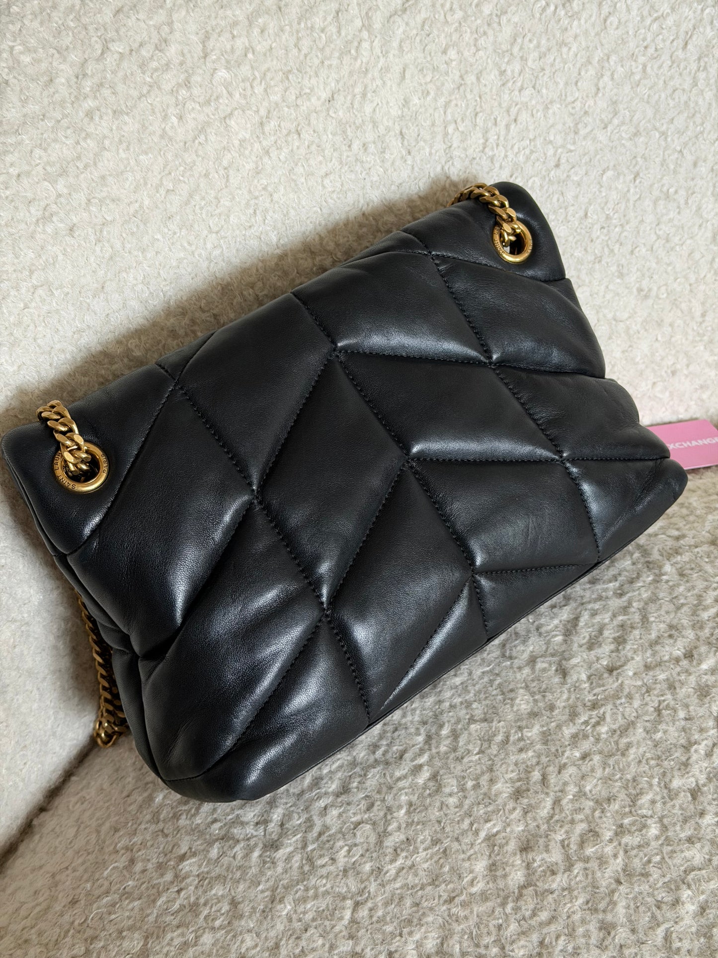 Pre-Owned Black Lambskin Leather Crossbody Bag
