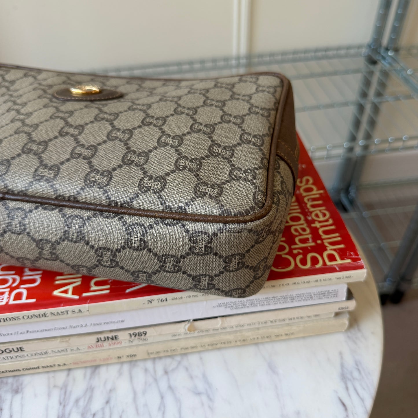 Pre-Owned GG Supreme Plus Coated Canvas Clutch Bag