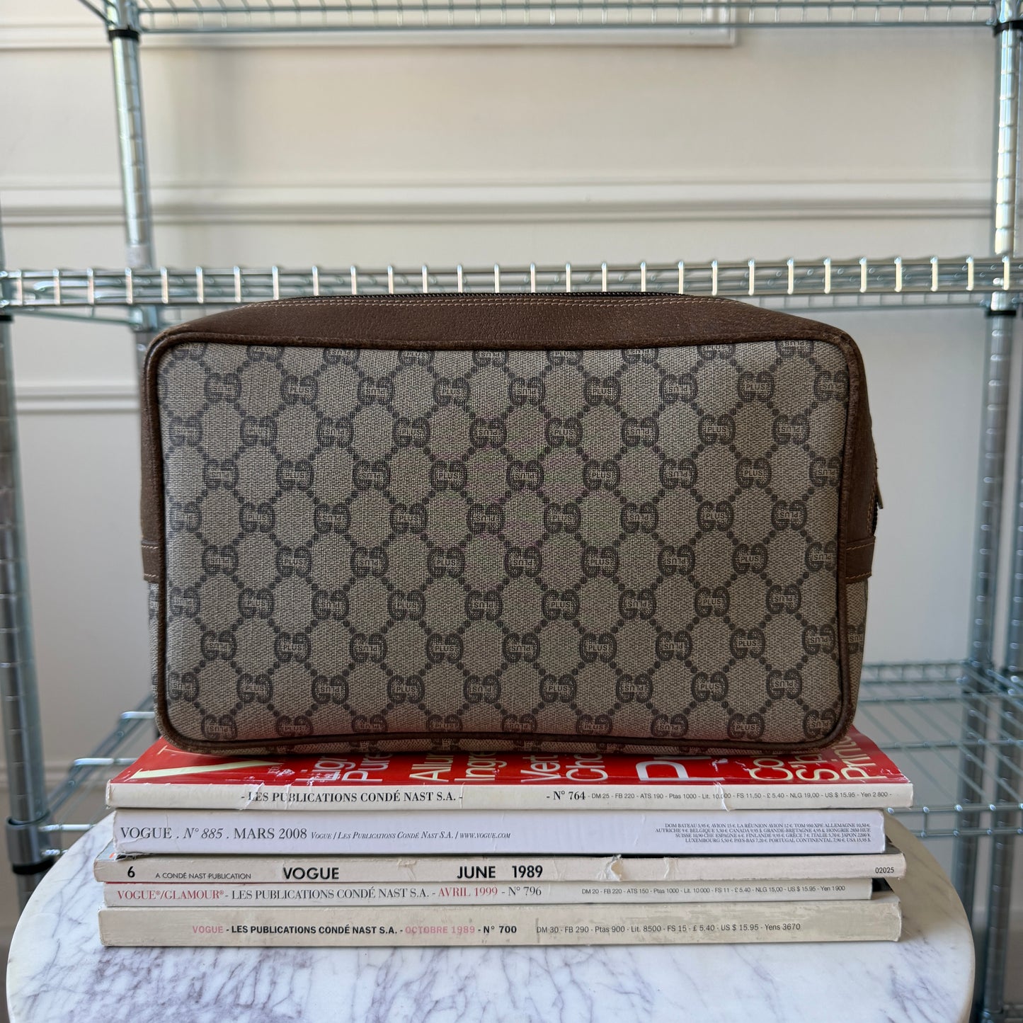 Pre-Owned GG Supreme Plus Coated Canvas Clutch Bag