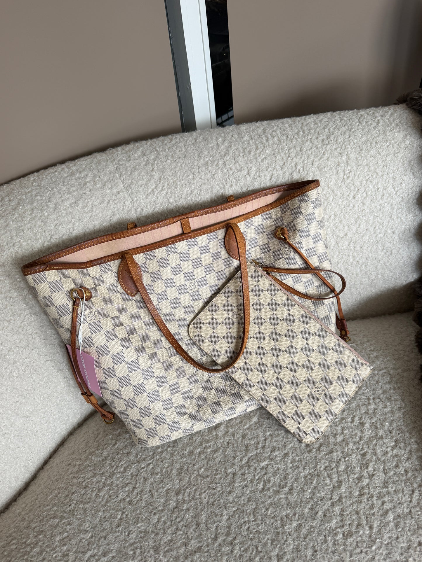 Pre-Owned Damier Azur Coated Canvas Handbag MM W/Pouch