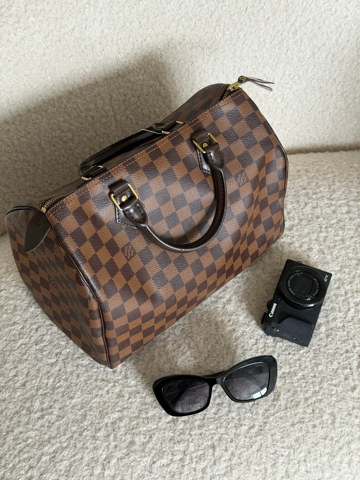 Pre-Owned Damier Ebene Canvas Speedy 30