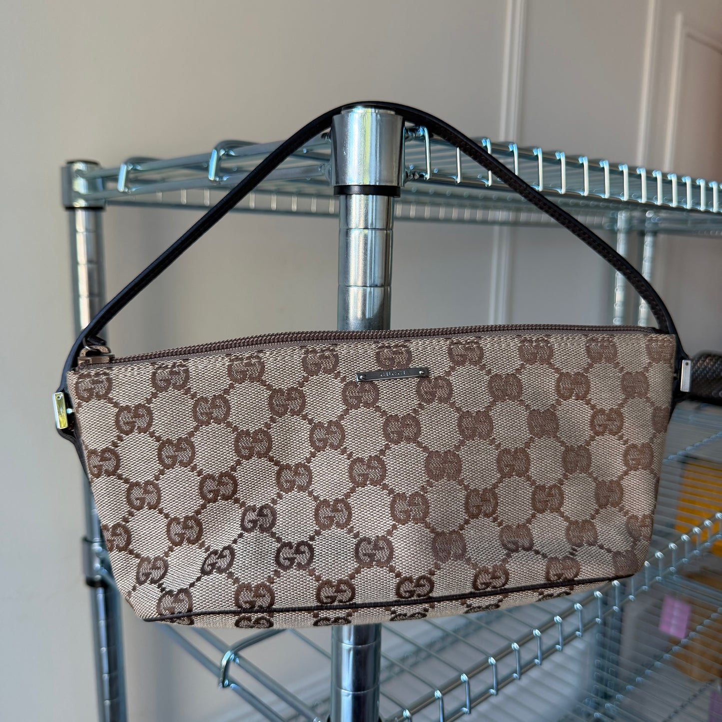 Pre-Owned Beige GG Canvas Boat Bag