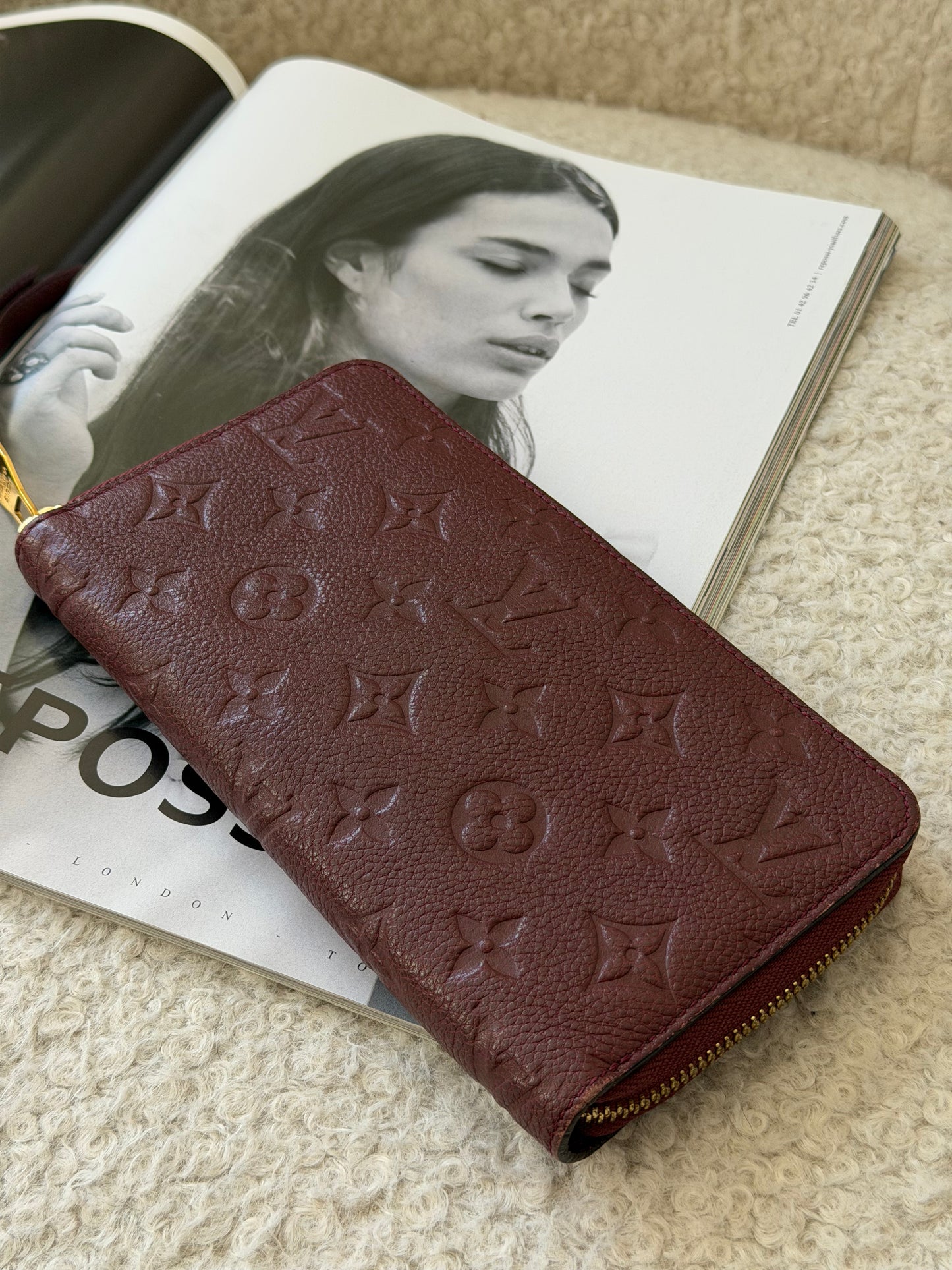 Pre-Owned Bordeaux Monogram Empreinte Leather Wallet