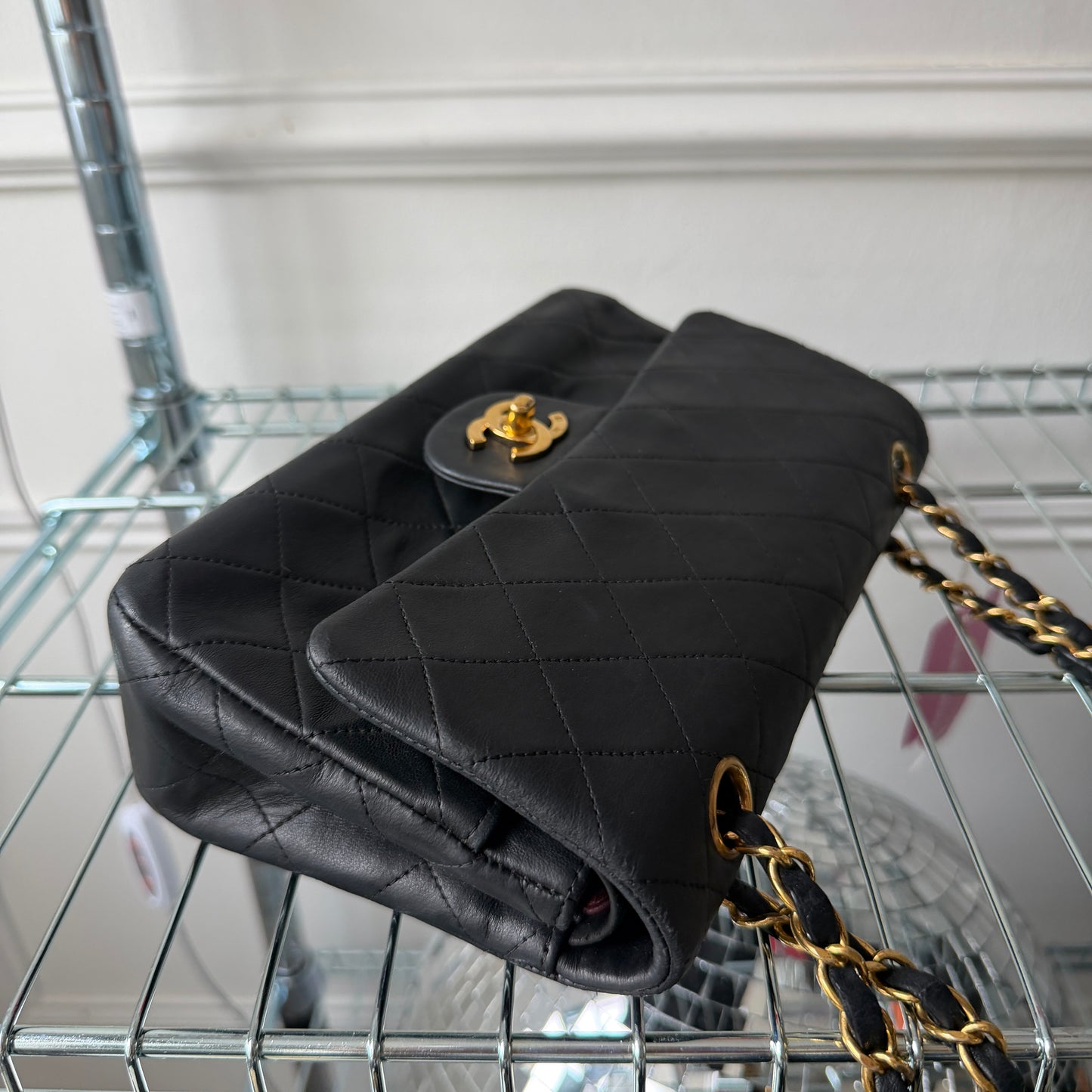Black Lambskin Small Classic Double Flap 24KGHW