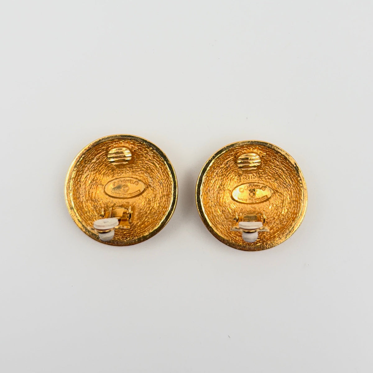 Pre-Owned Round CC Gold-Plated Earrings