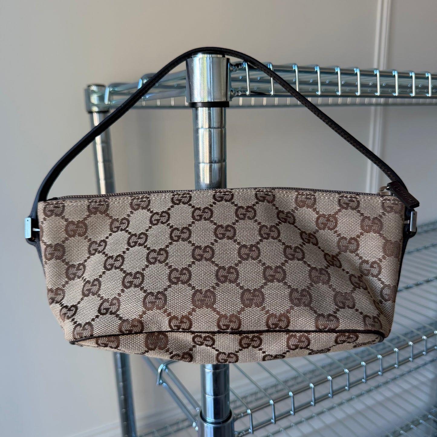 Pre-Owned Beige GG Canvas Boat Bag