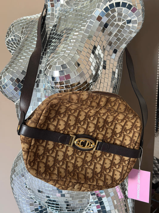 Pre-Owned Brown Oblique Canvas Shoulder Bag