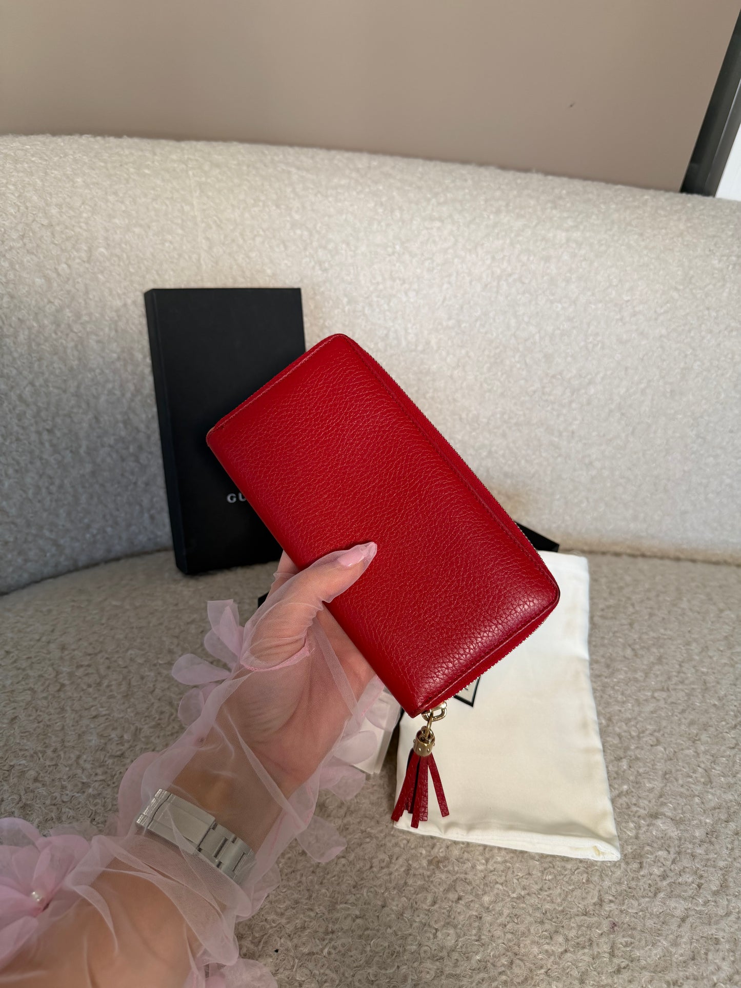 Red Leather Wallet FULL SET