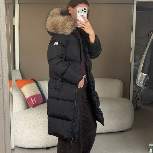 Pre-Owned Black Fur Collar Down Parka Jacket (0)