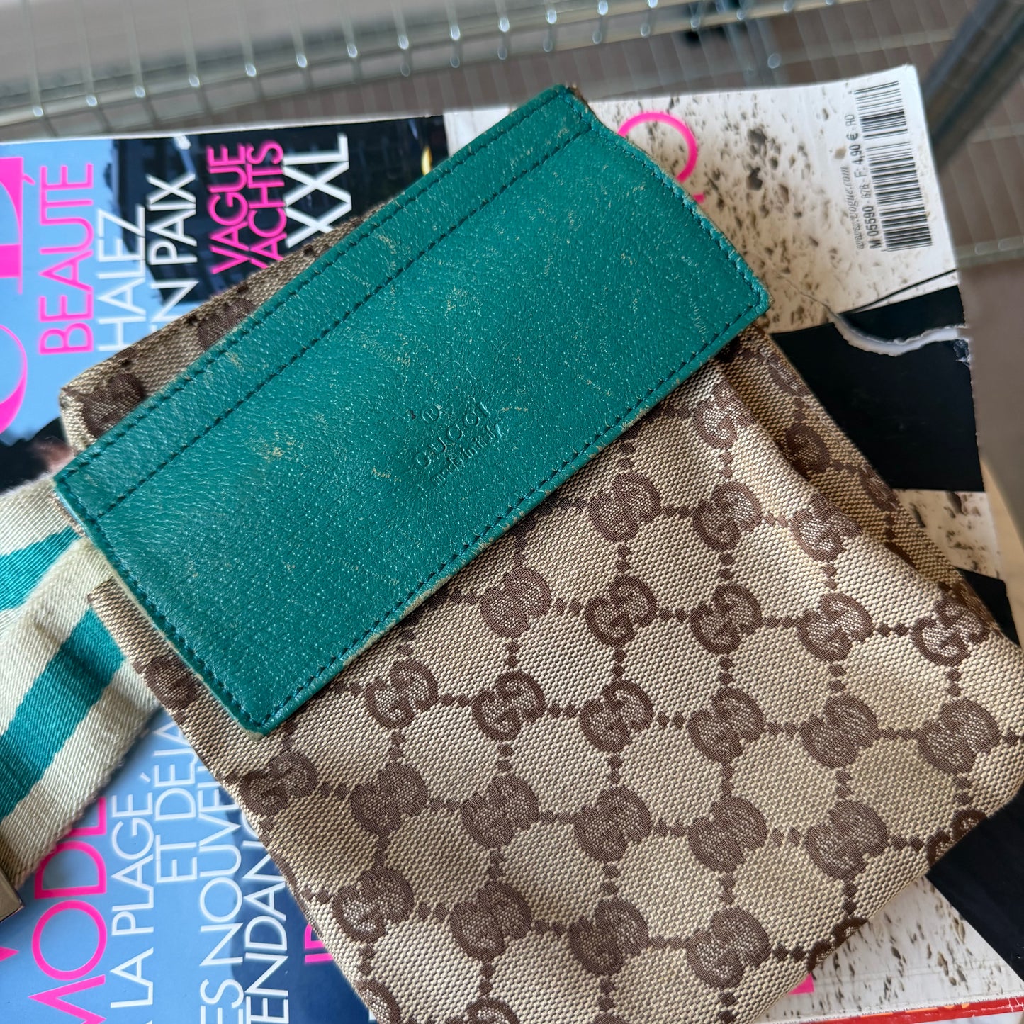 Pre-Owned Teal GG Canvas/Leather Bum Bag