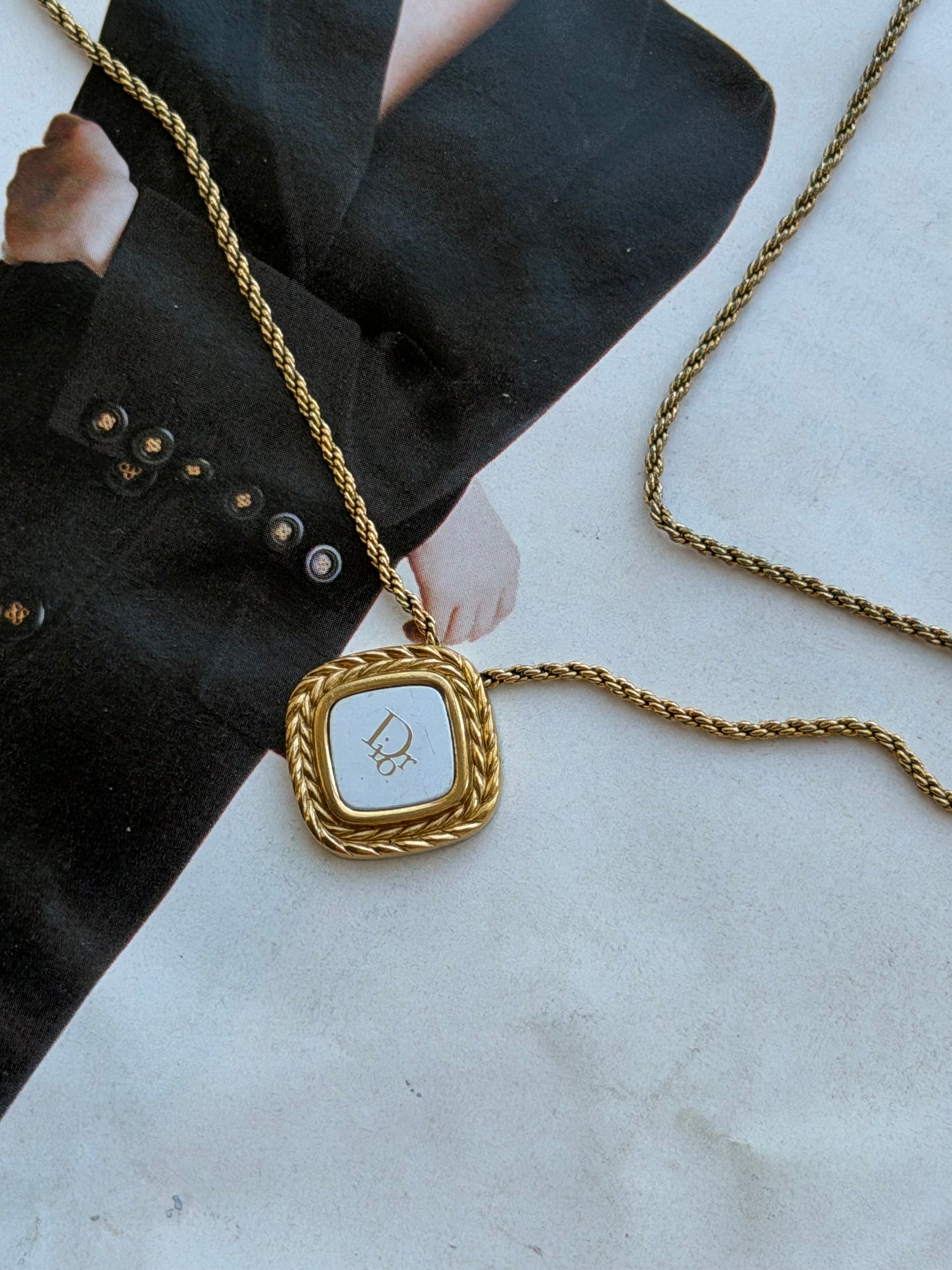 Pre-Owned Silver Medallion Gold-Tone Necklace