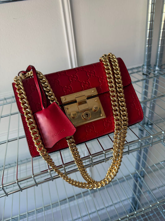 Pre-Owned Red Guccissima Leather Handbag