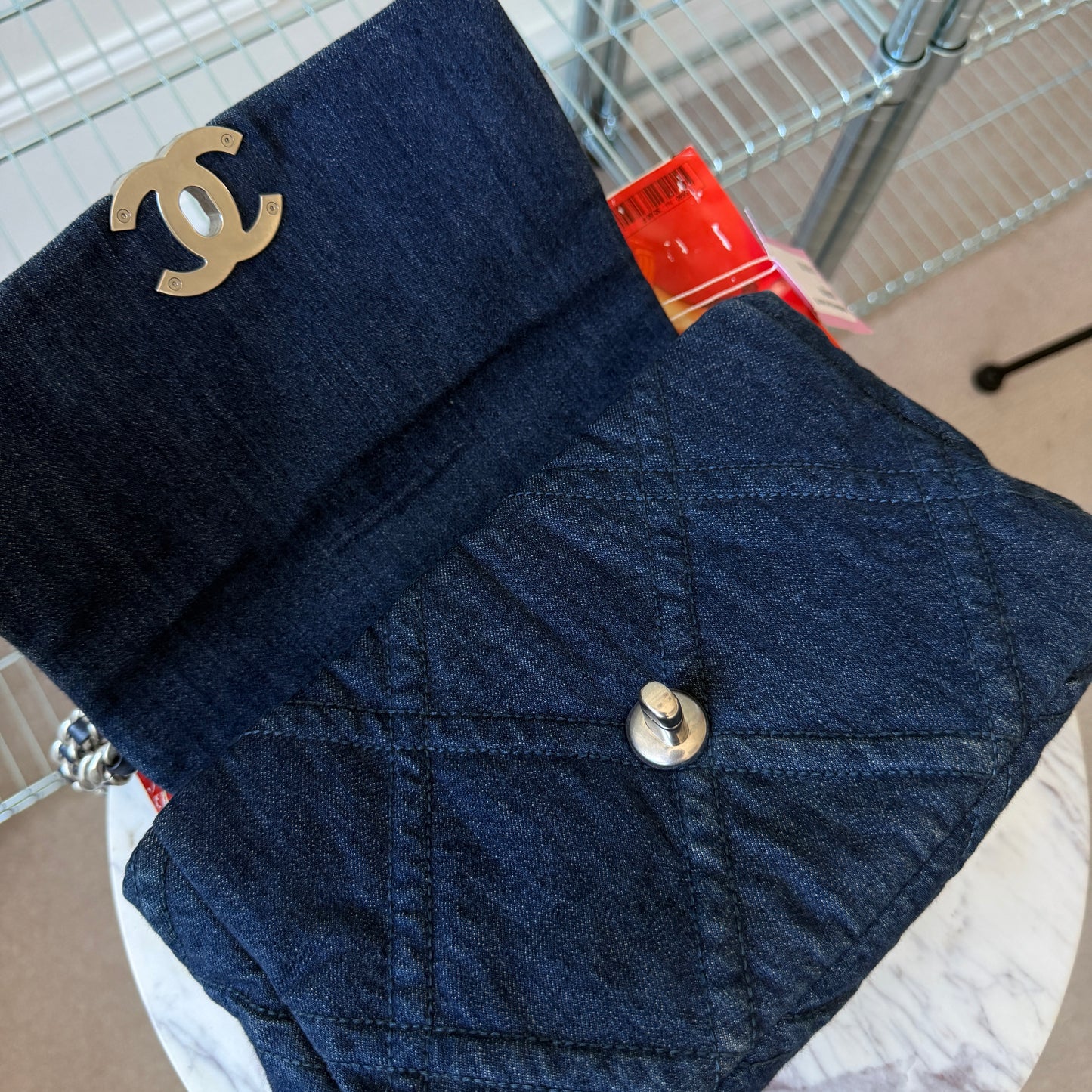 Pre-Owned Blue Denim 19 Crossbody Bag
