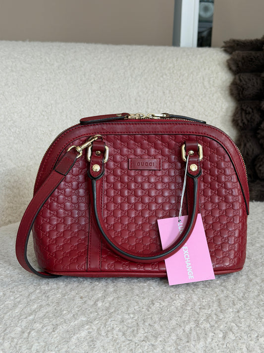 Pre-Owned Bordeaux Guccissima Leather Promenade Tote Bag w/Strap