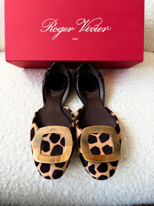 Leopard Print Flats Size 36.5