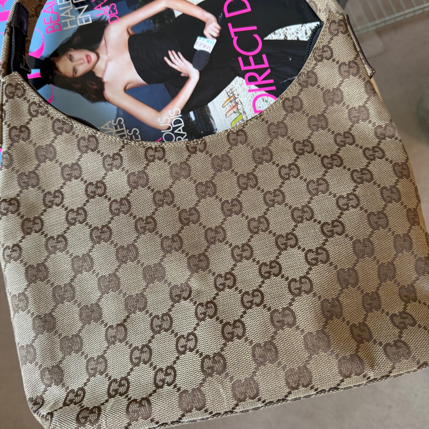 Pre-Owned Beige GG Canvas Hobo Bag