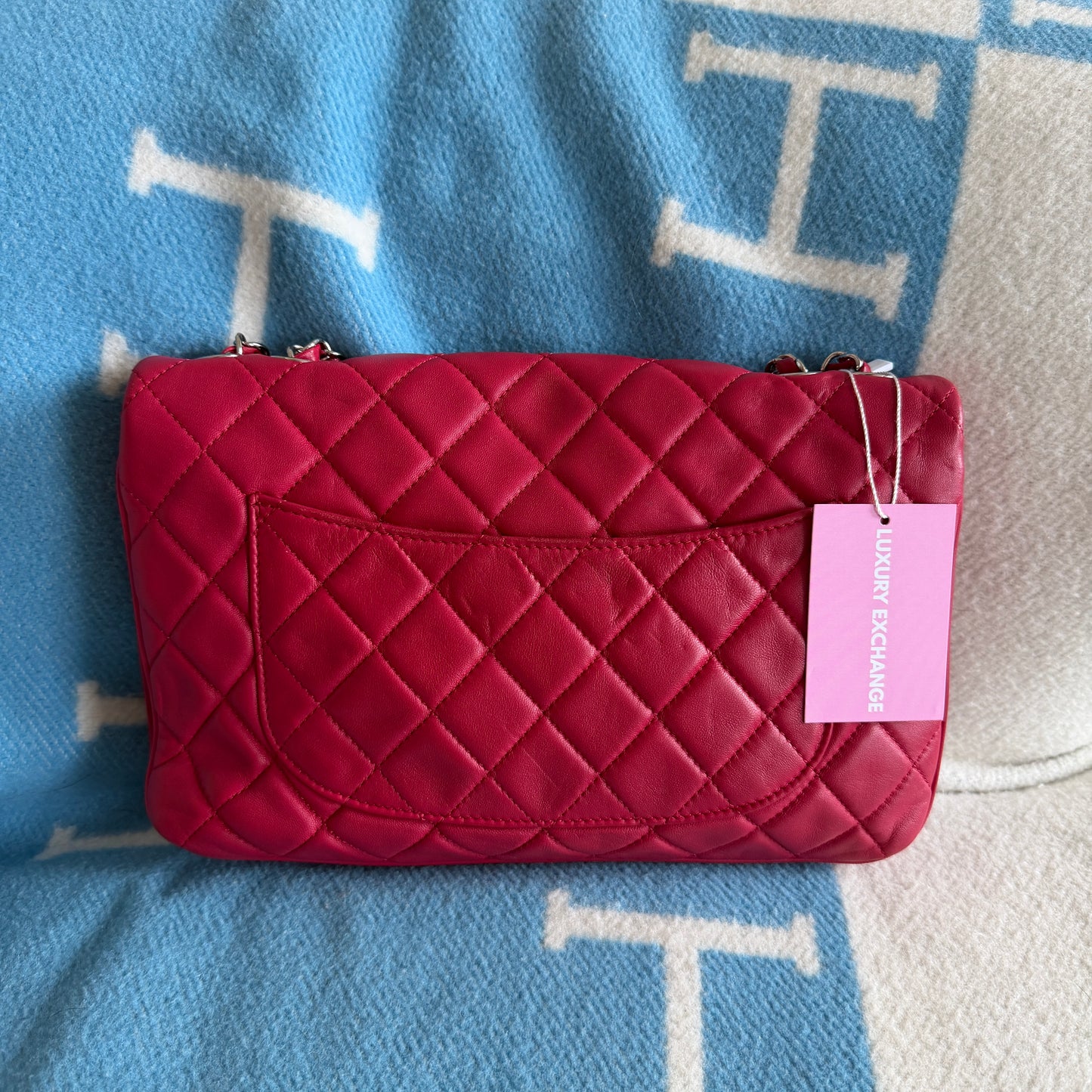 Pre-Owned Pink Lambskin Leather Shoulder Bag