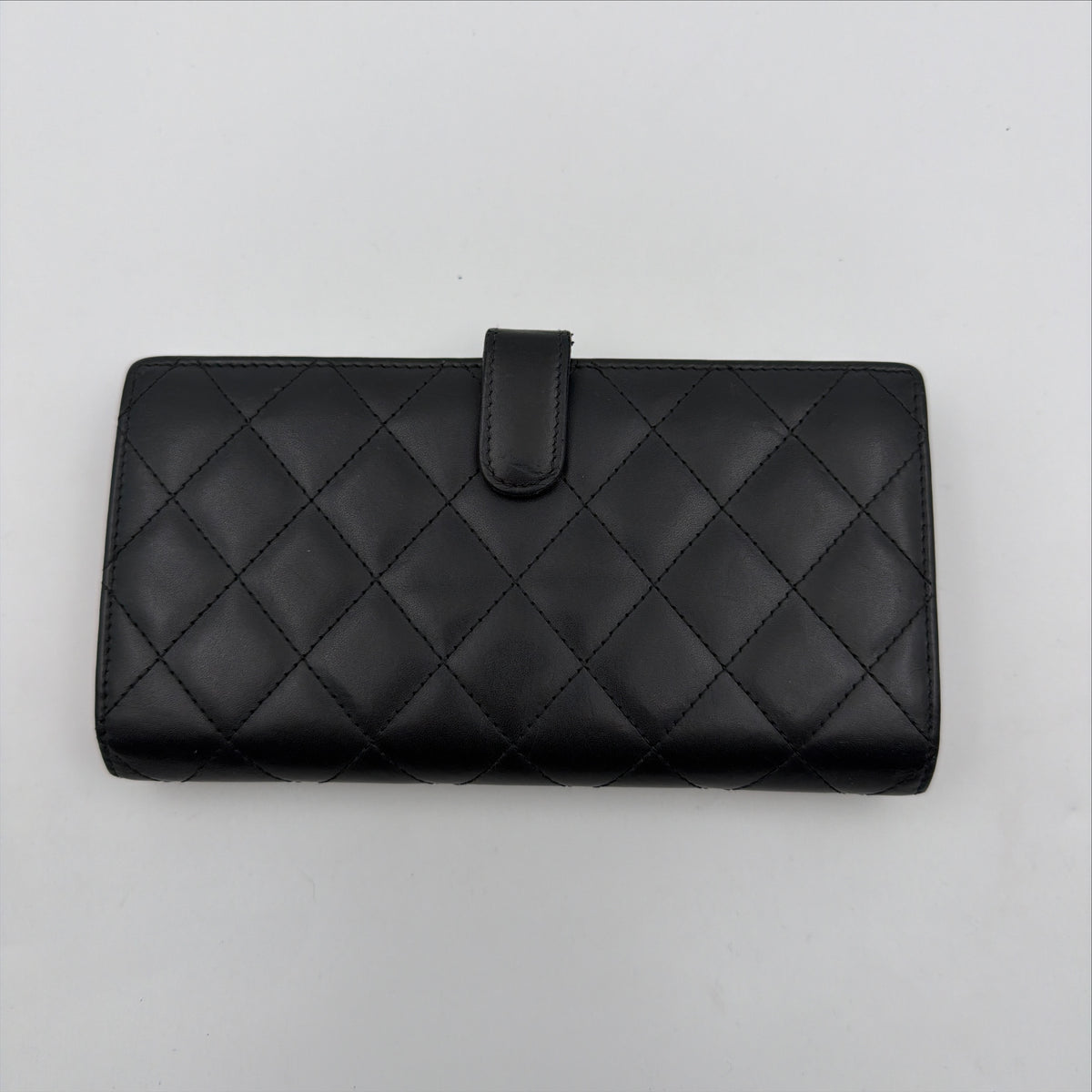 Pre-Owned Black Cambon Lambskin Leather Wallet