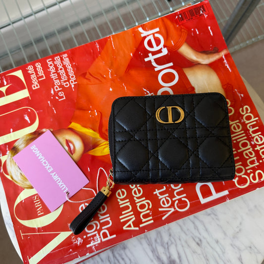 Pre-Owned Black Cannage Lambskin Leather Wallet