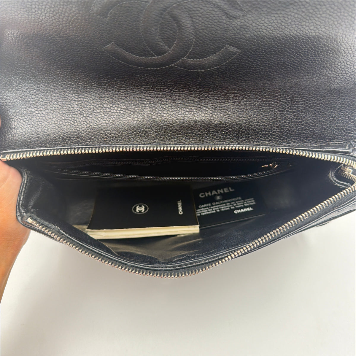 Pre-Owned Black Matelassé Caviar Leather Backpack