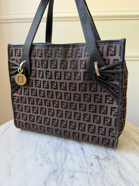 Brown/Black Zucchino Canvas Tote Bag