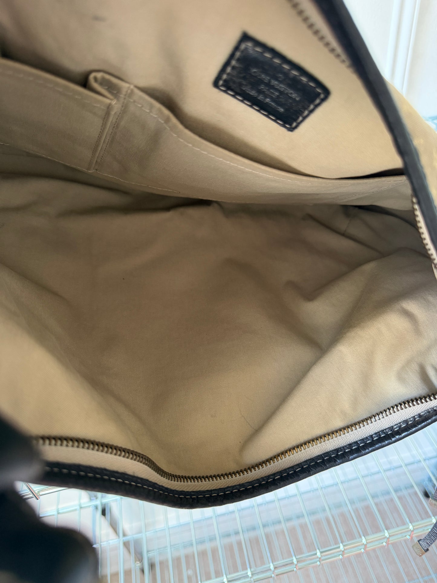 Pre-Owned Green Mini Lin Canvas Manon Shoulder Bag