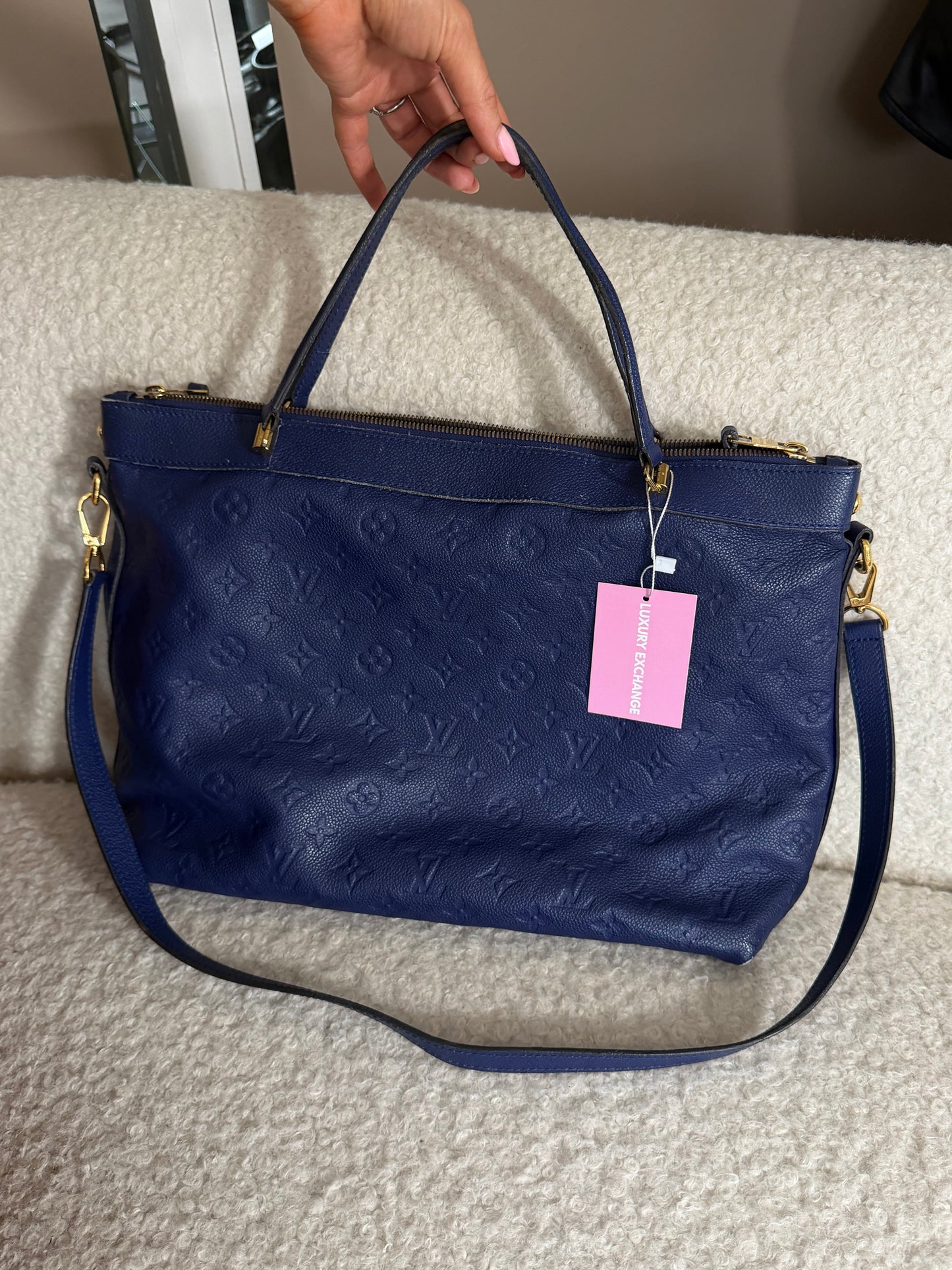 Pre-Owned Cobalt Blue Monogram Empreinte Leather Shoulder Bag
