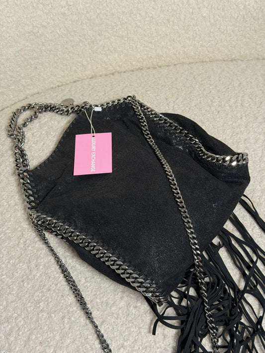 Pre-Owned Black Fringe Crossbody Bag
