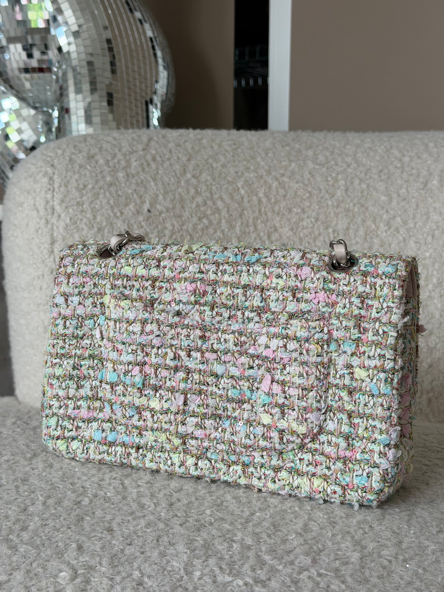 Pre-Owned Multicolour Fabric Medium Classic Double Flap Shoulder Bag