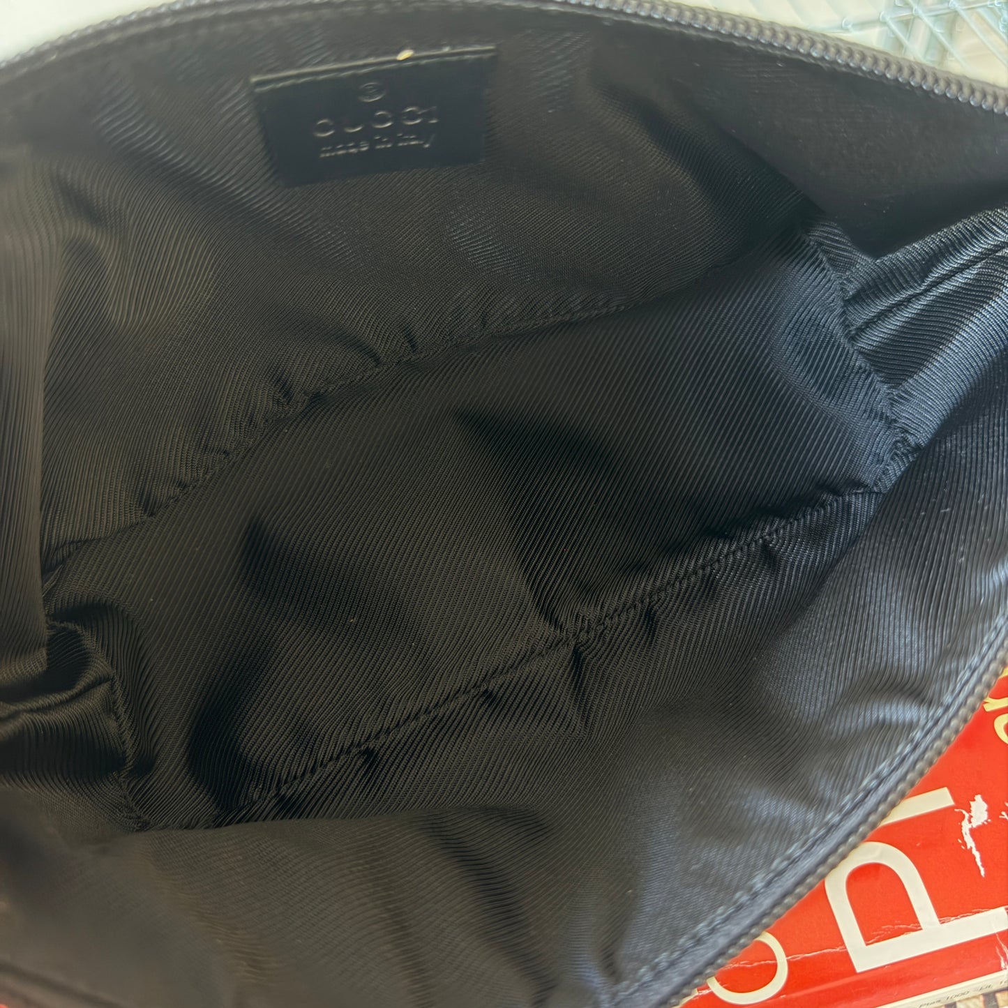 Pre-Owned Black GG Canvas Boat Bag