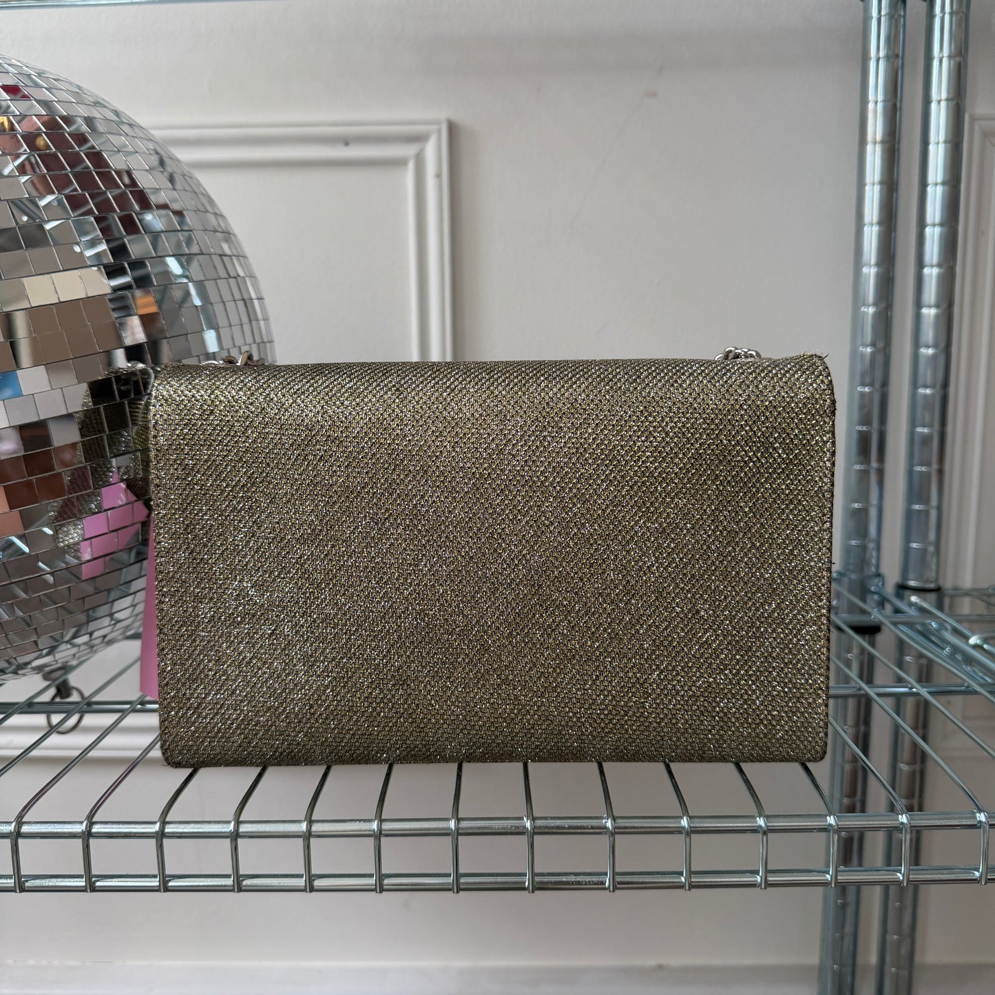 Pre-Owned Glitter Flap Crossbody Bag