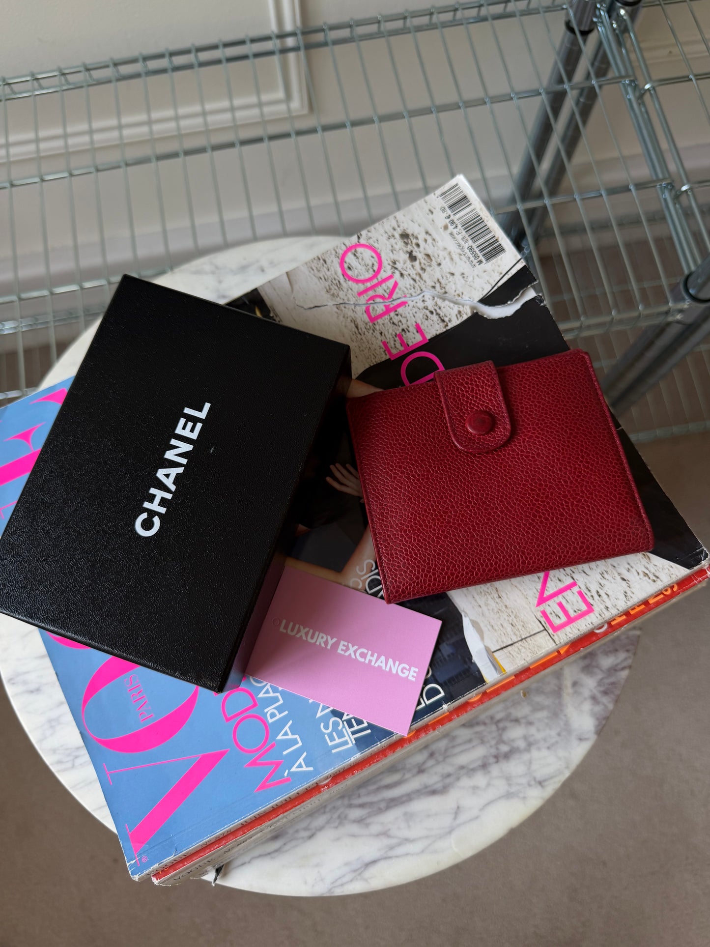 Pre-Owned Red Timeless Caviar Leather Wallet