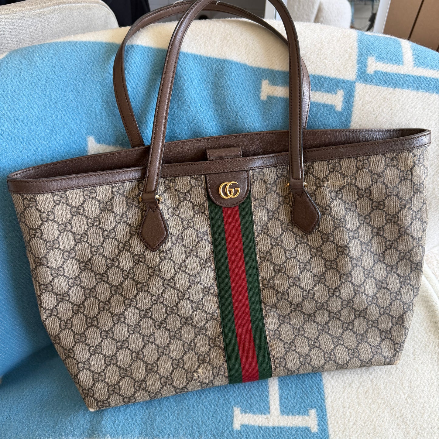Pre-Owned GG 'Ophidia' Coated Canvas Shopper Tote