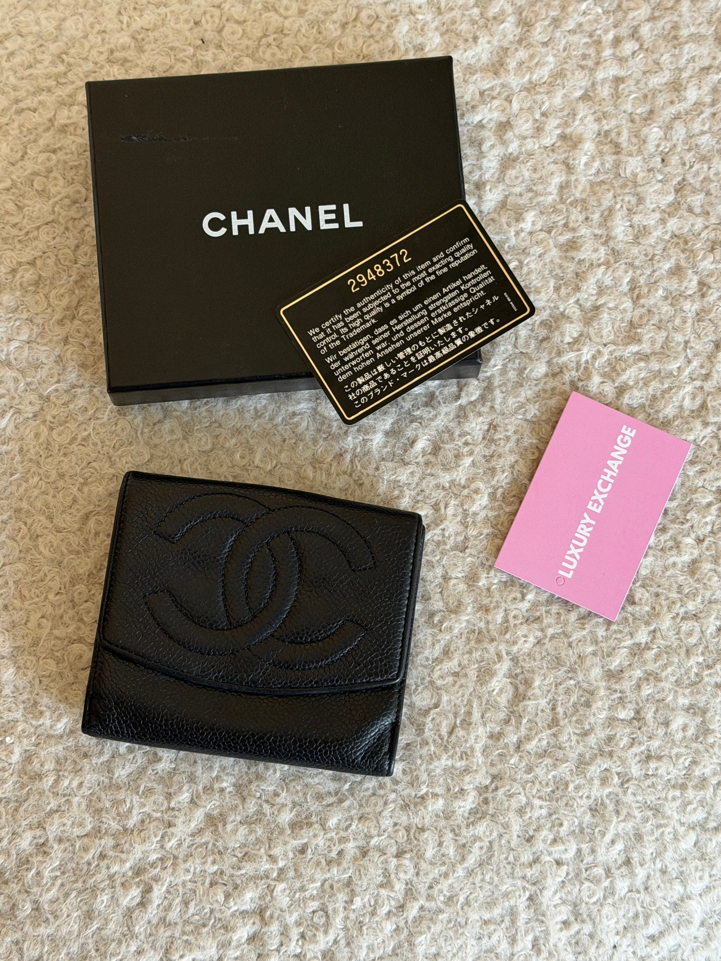 Pre-Owned Black Timeless Caviar Leather Wallet