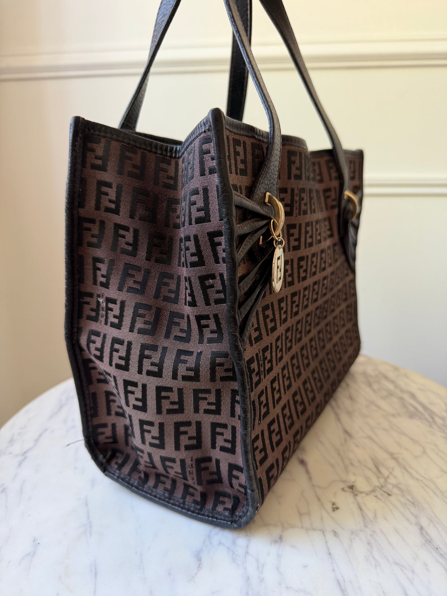 Brown/Black Zucchino Canvas Tote Bag