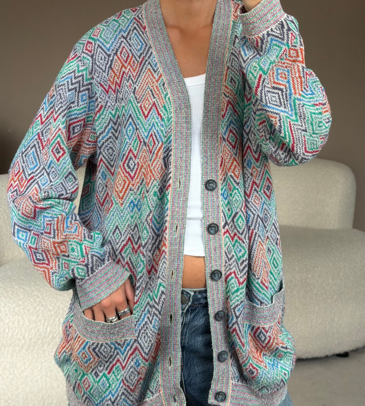 Pre-Owned Multicolour Cotton Cardigan