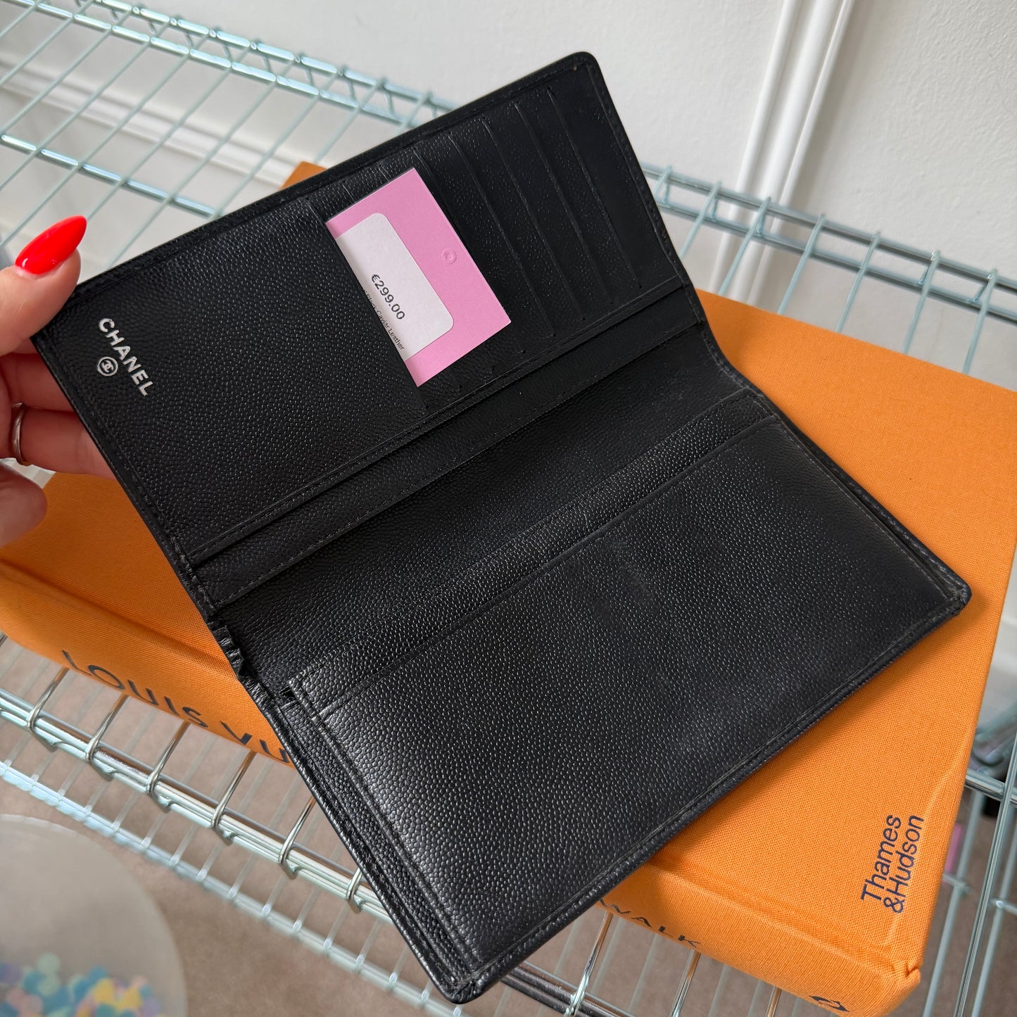 Pre-Owned Black Caviar Leather Organiser Wallet