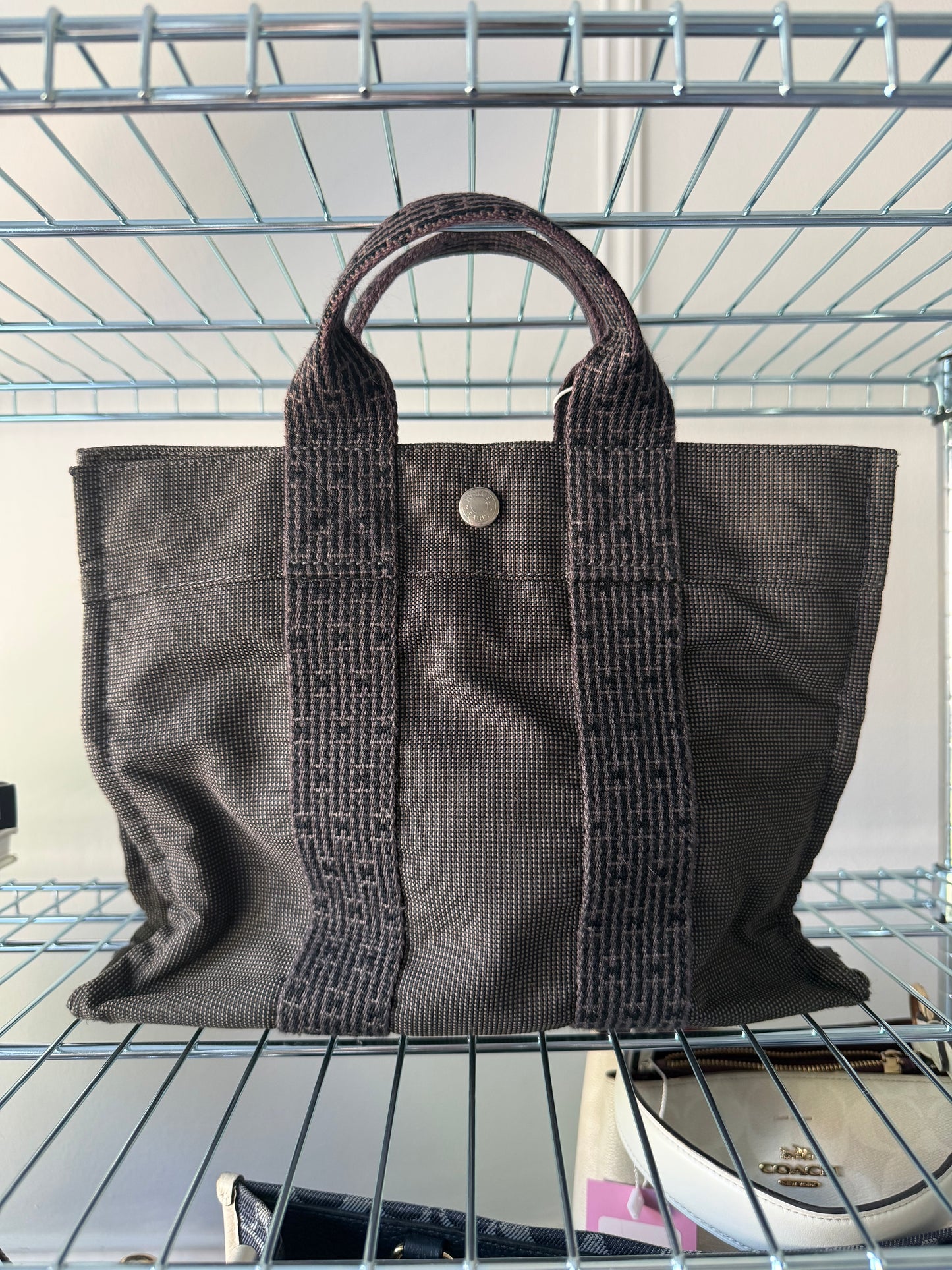 Grey Canvas Fourre Tote Bag